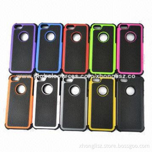 Silicone/TPU/PC Mobile Phone Case for iPhone 5/5S, Candy Colors, OEM Orders Welcomed